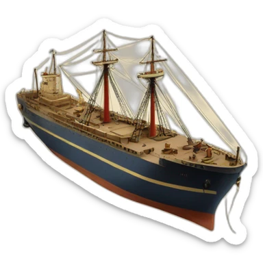 merchant ship 1940s sticker