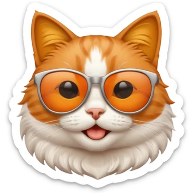 happy Cat wearing sunglasses sticker