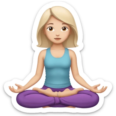 девочка сидит в позе лотоса и дышит sticker