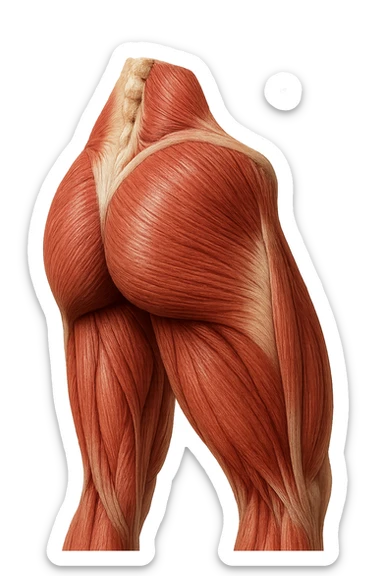 muscolo umano porzione anatomica dei glutei iperrealistico sticker