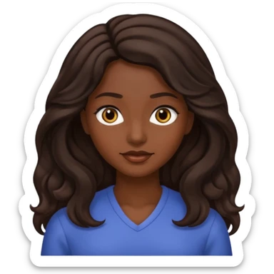 mujer morocha,  pelo ondulado,  pelo largo  color marron oscuro, ojos marrones oscuros sticker