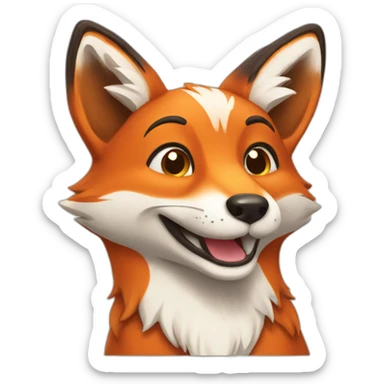 happy fox sticker