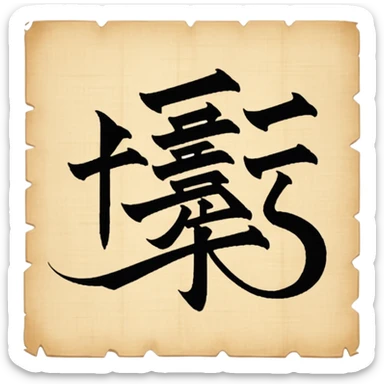 chinese Calligraphy on a papyrus sticker