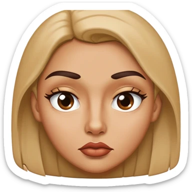  One eyebrow raised, lips pursed, slight side-eye as if investigating a crime. sticker