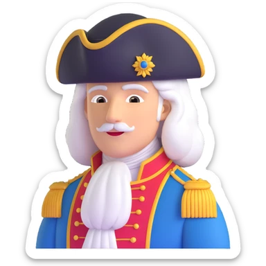 historical colonial aristocrat wig sticker