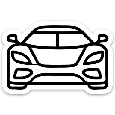 Koenigsegg supercar simple modern icon minimal details bold lines recognizable silhouette no text sticker