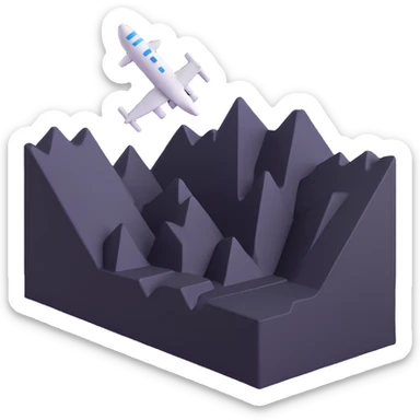 irregular plane with uneven surface and random elevations sticker