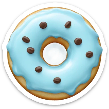 White donut with light blue glazer sticker