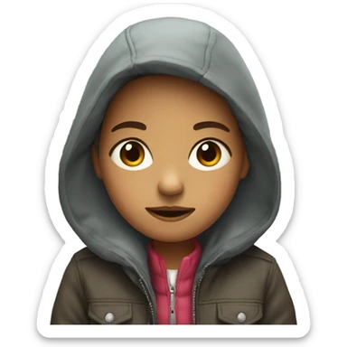 girl in jacket looking at viewer sticker