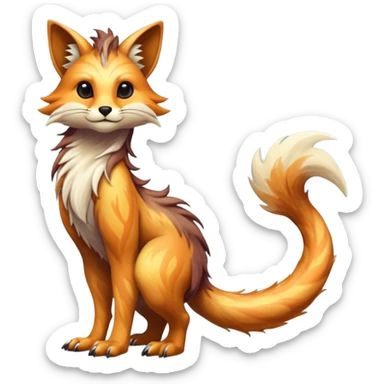 Cool hot handsome attractive shiny beautiful pretty esoteric aesthetic randomly-colored realistic furry anthropomorphic fantasy-Vernid-creature by LiLaiRa with a long tufted tail with edgy markings (full body) sticker