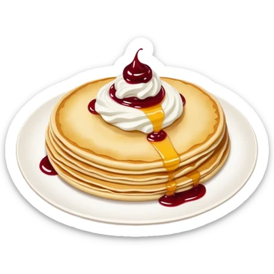 scandinavian round crepes with jam and sour cream sticker