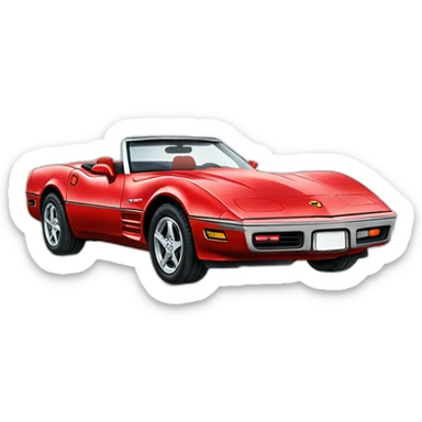 1989 red corvette convertible  sticker