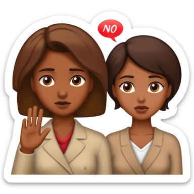 woman rejecting a man or saying no to him sticker