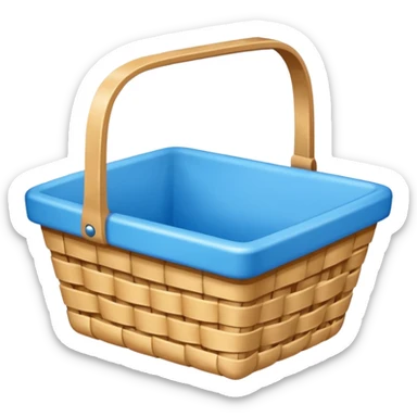 cesta de compras azul ciano sticker