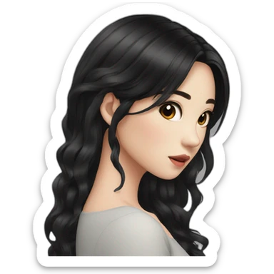 Beautiful girl,Black hair,long hair,Black eyes,Chinese sticker