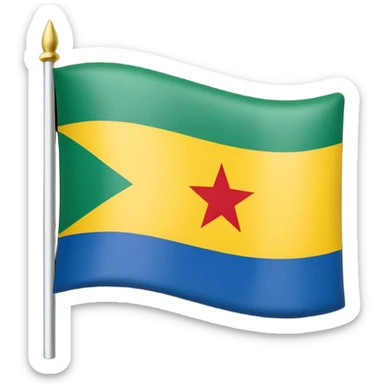 🇬🇦 flag up site and down site red colour centre middle white colour and for star red colour sticker