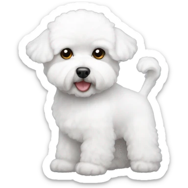White bichon sticker