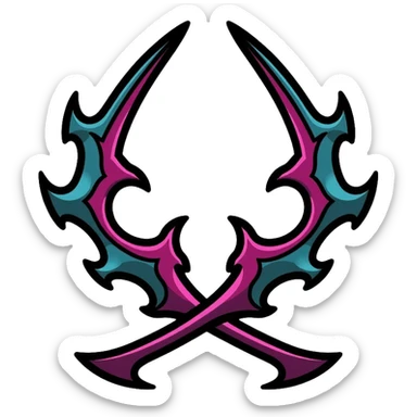 Warglaives from World of Warcraft, curved dual blades, Illidan Stormrage's weapons sticker