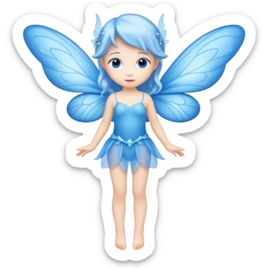 full body of little blue fairy sticker