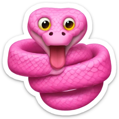 Pink snake with anxiety  sticker