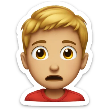 kid crying because he got rejected his eyes red sticker