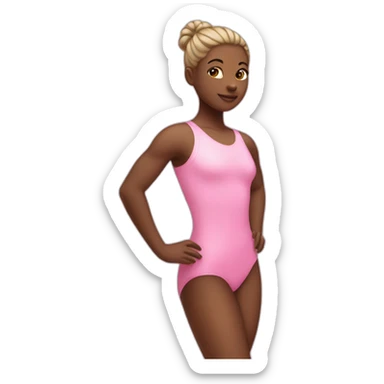 gymastic girl with pink leotard sticker