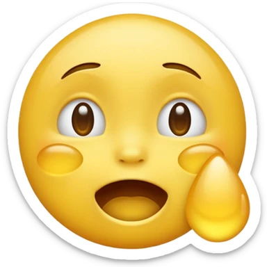 Laugh emoji combine with sad emoji sticker