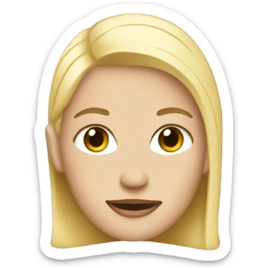 Blonde woman with blonde hair and a bald man  sticker