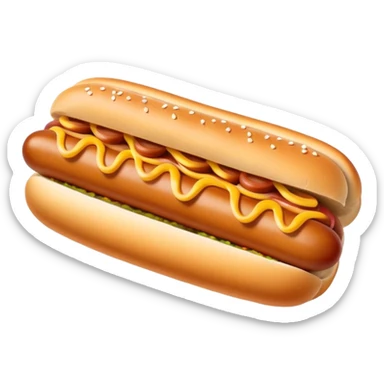 Plain hotdog without any sauce or condiments. Just a sausage in a bun, no ketchup, no mustard, completely dry sticker