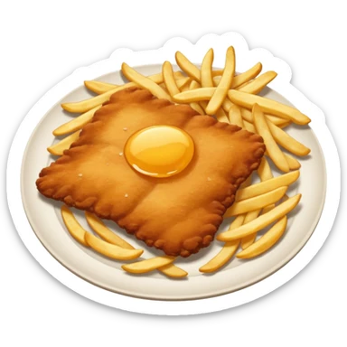 Schnitzel and chips sticker