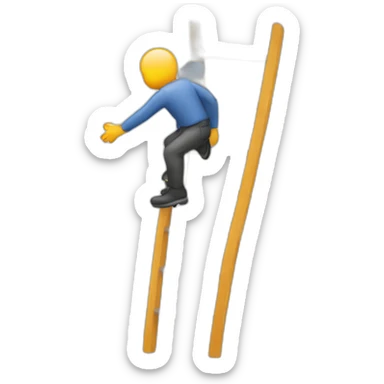 person on a ladder sticker