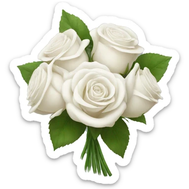 White rose flower bouquet sticker