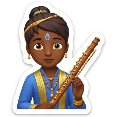 Krishna with flute sticker
