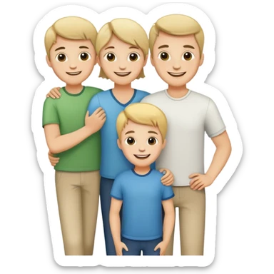 Family with two boys  sticker