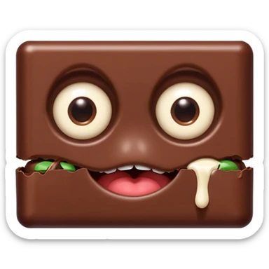  chocolate bar with eyes and mouth  sticker