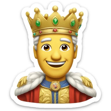 A smiling emperor, winking, with a slightly tilted laurel crown, showing approval with a thumbs-up. sticker