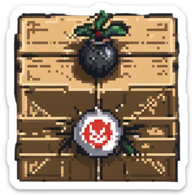 power up crate with bomb symbol for a video game sticker