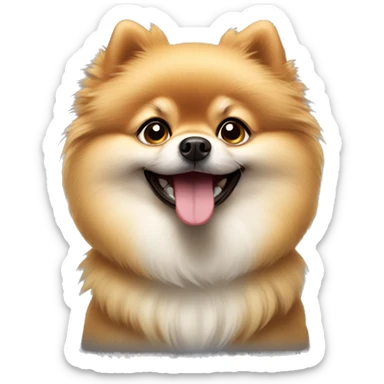 happy pomeranian lulu dog  sticker