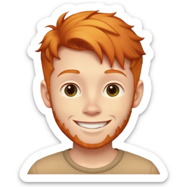 smiling ginger  boy portrait sticker