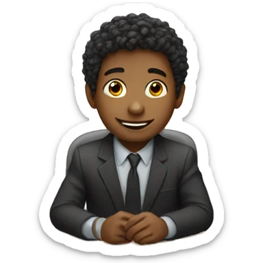 boy sitting at desk having fun sticker