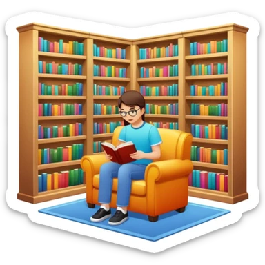 aestetic library y2k style sticker