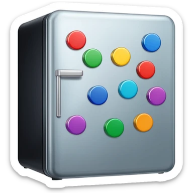 fridge with lots of magnets sticker