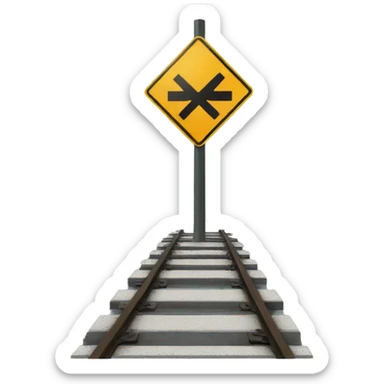 Railway crossing sign sticker