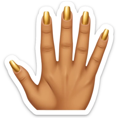 Tan skin hand with really short gold nails sticker