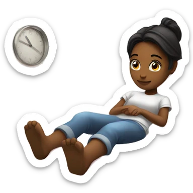 Girl chilling in bed. Gaming sticker