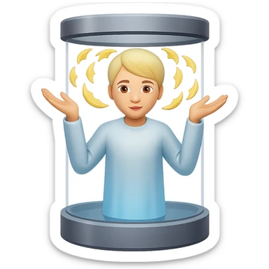 Add a teleportation machine to the teleportation emoji in the style of emoji with transparent background. sticker