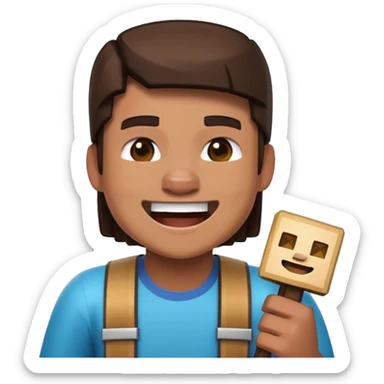 Emoji mdr with it is minecraft player sticker