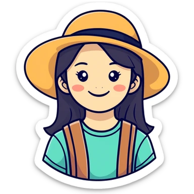 girl with had sticker