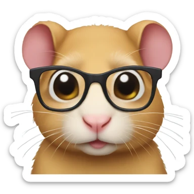 Gerbil wearing glasses sticker
