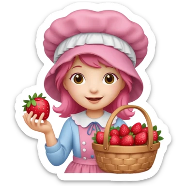 Vintage cartoon character strawberry shortcake sticker